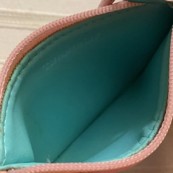Tiffany & Co. Pink Leather Card Case with Key Ring EUC - Picture 6 of 7